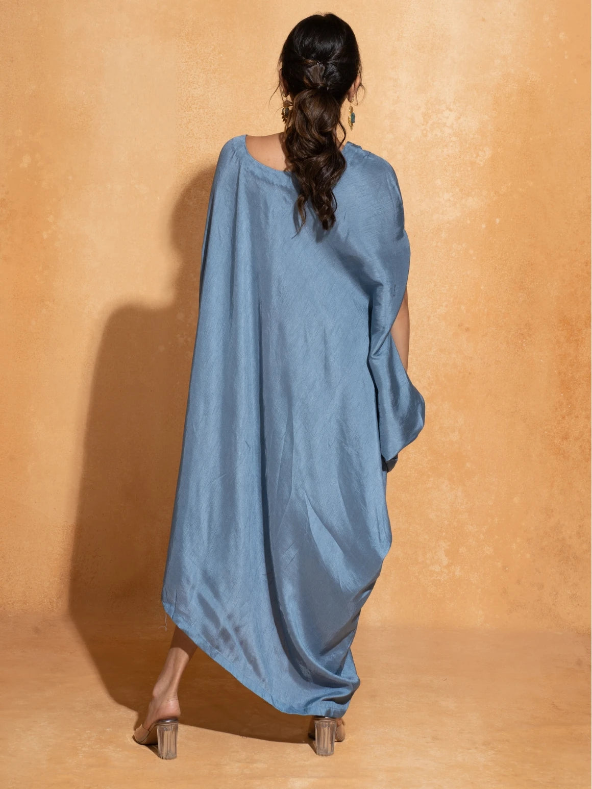 Aqua Blue Single Rose Kaftan