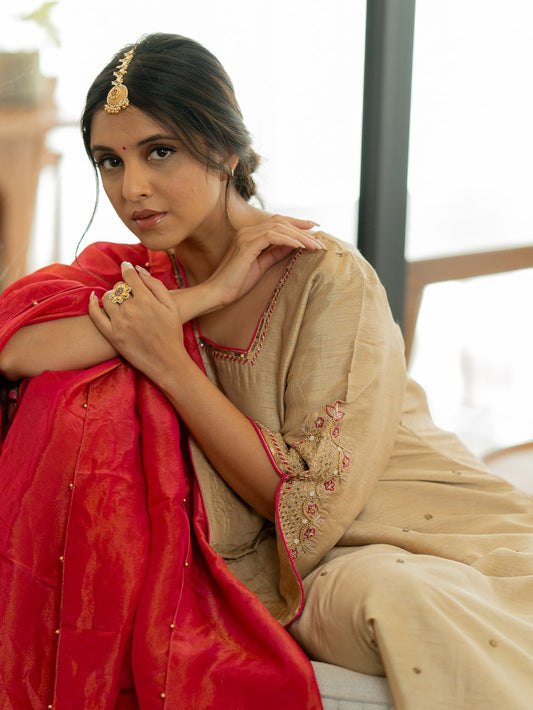 Blossom Beige Kurta Set