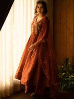 Brown Zardozi Anarkali Set