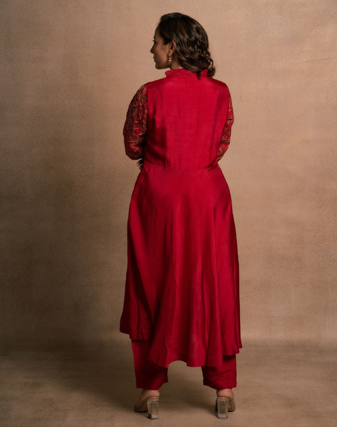 Cherry Frill Red Kurta Set
