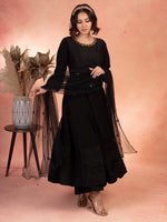 Classic Black Anarkali Set