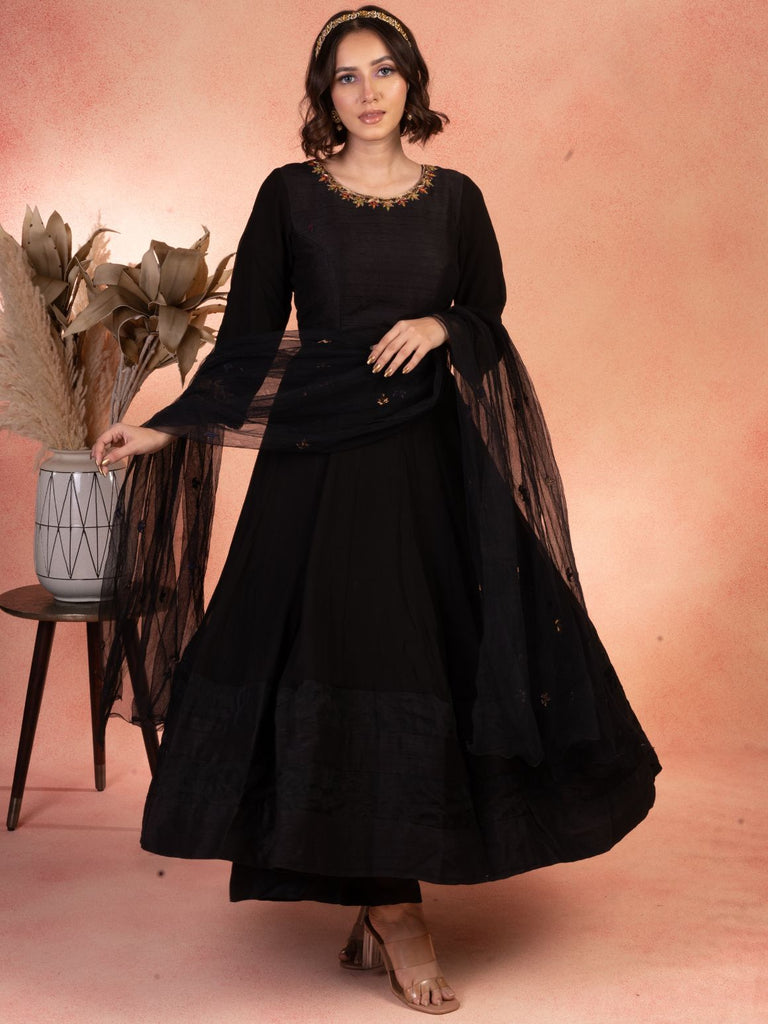 Classic Black Anarkali Set