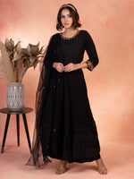 Classic Black Anarkali Set
