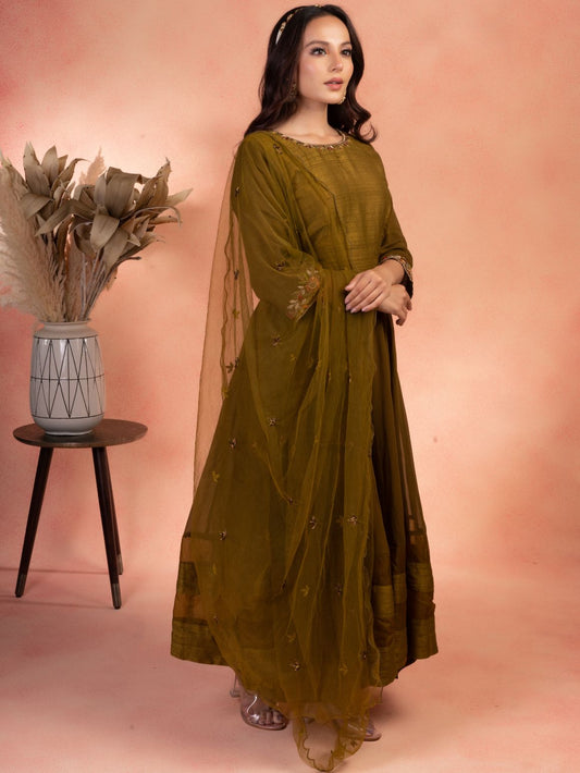 Classic Green Anarkali Set