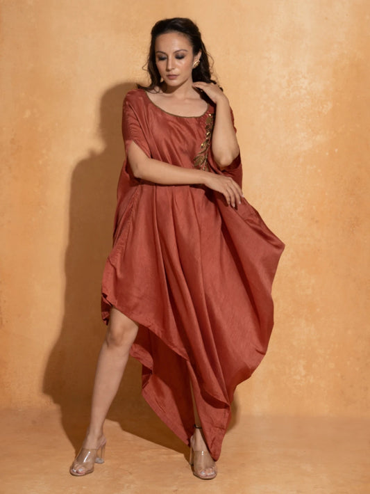 Falling Leaf Peach Kaftan