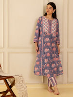 Lavender Bloom Kurta Set