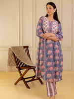 Lavender Bloom Kurta Set