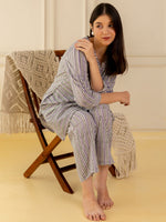Purple Stripes Kurta Set
