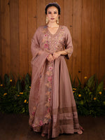 Lilac Thread Work Anarkali Set