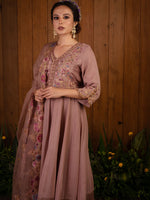 Lilac Thread Work Anarkali Set