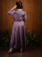 Lilac V-Neck Anarkali Set