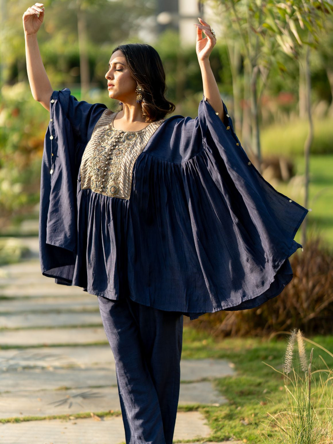 Midnight Metallic Kaftan set