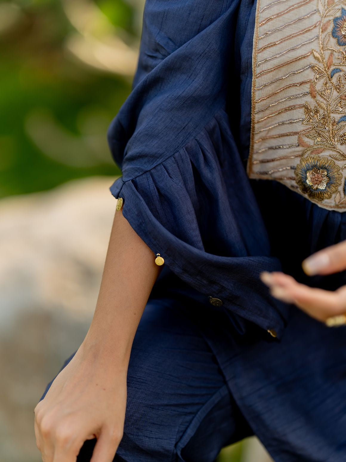 Midnight Metallic Kaftan set