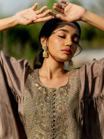 Mocha Metallic Kaftan set