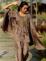 Mocha Metallic Kaftan set