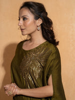 Olive Side Embroidery Kaftan