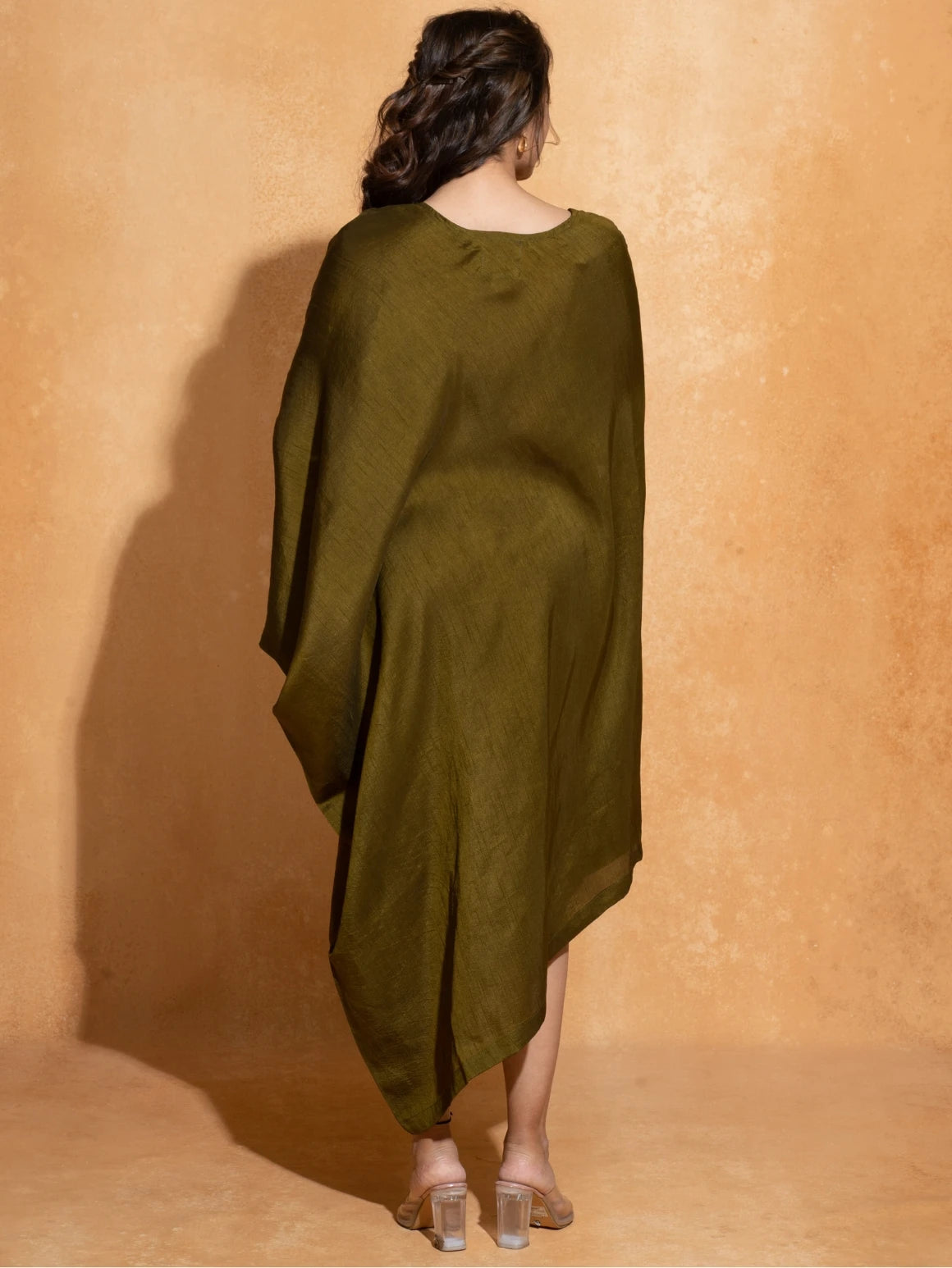 Olive Side Embroidery Kaftan