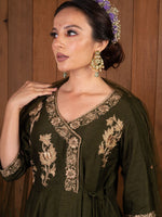 Olive Zardozi Anarkali Set