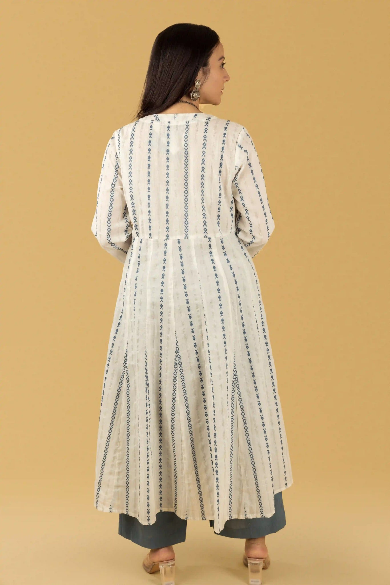 Pearl White Khadi Emb Set