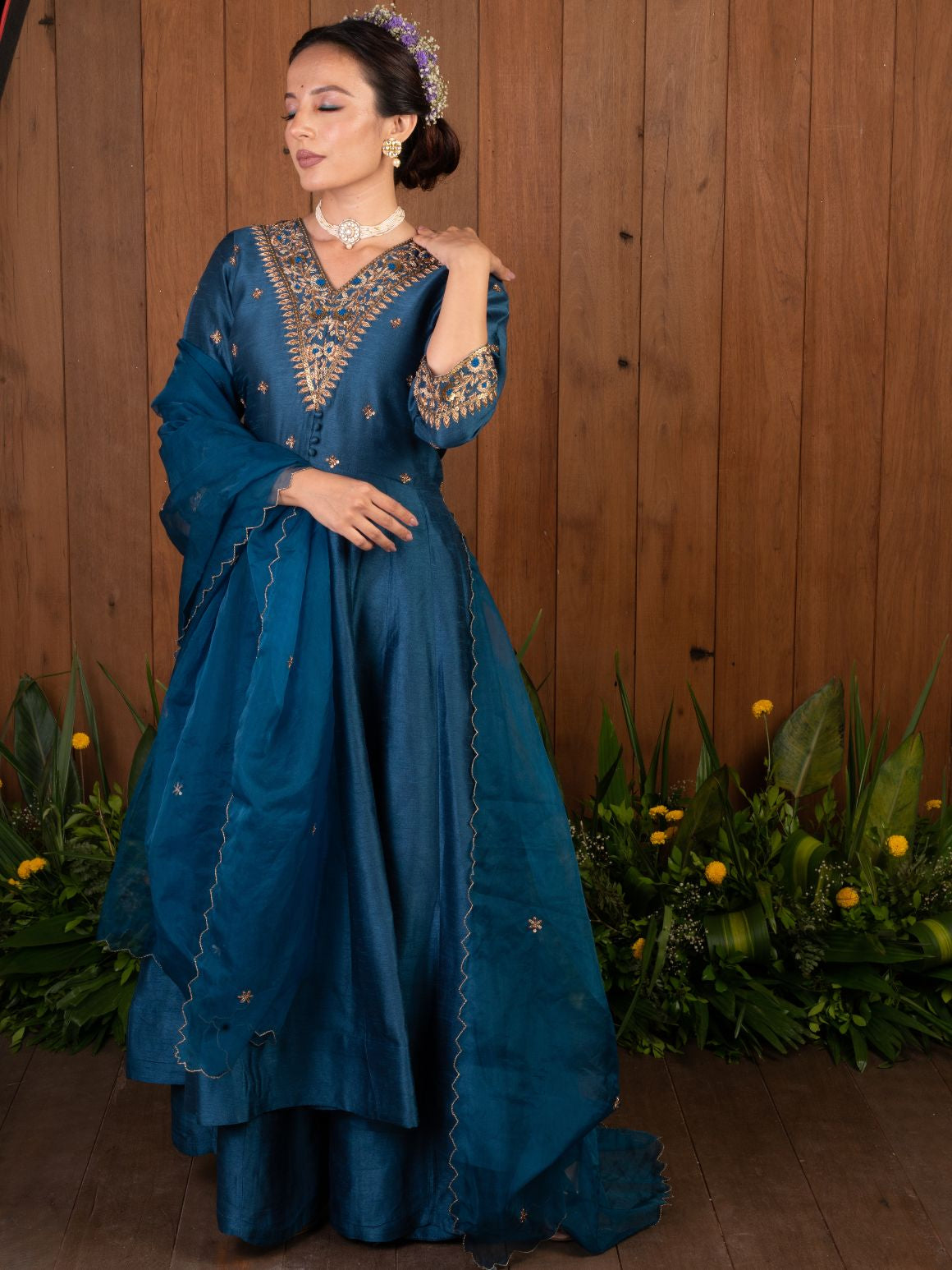 Phantom Blue Anarkali Set