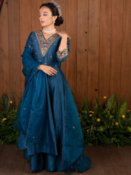 Phantom Blue Anarkali Set
