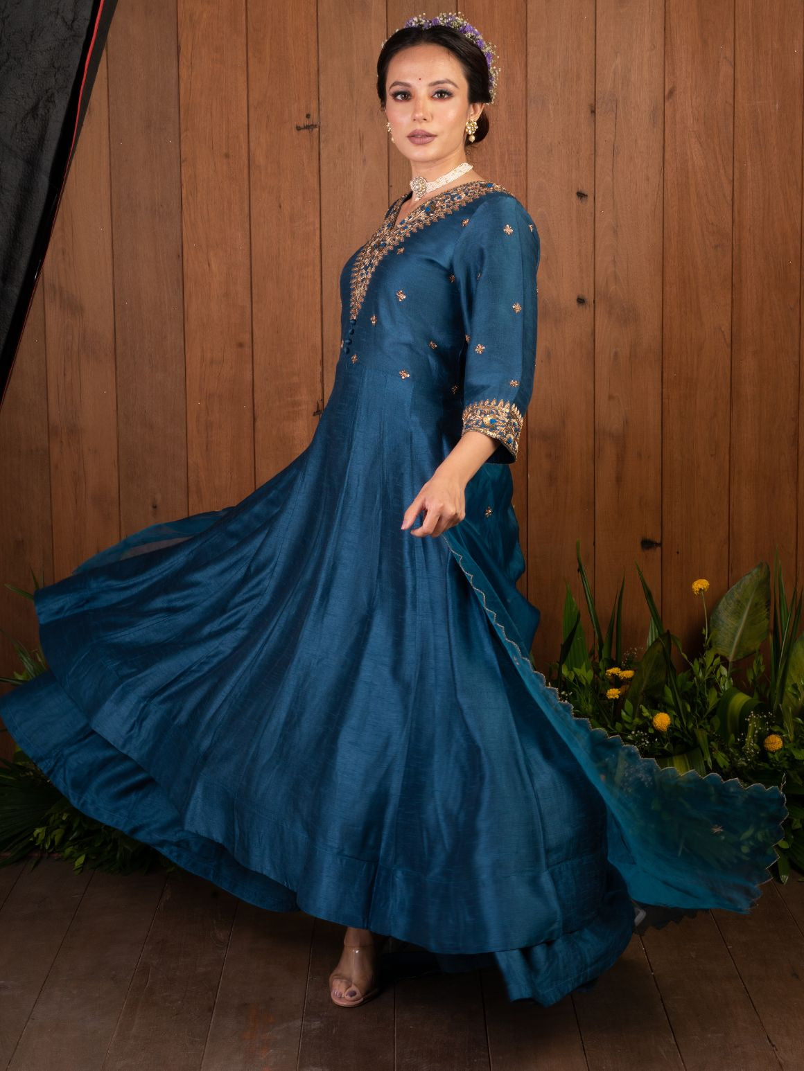Phantom Blue Anarkali Set