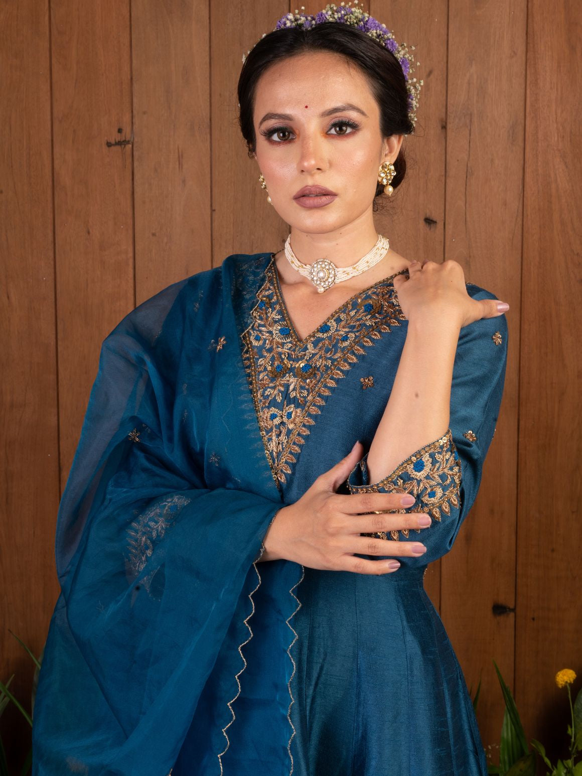 Phantom Blue Anarkali Set