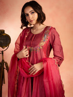 Pink Two Tone Anarkali Set