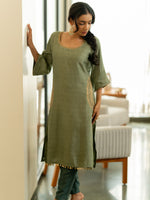 Pistachio Perfection Side Pocket Kurta Set