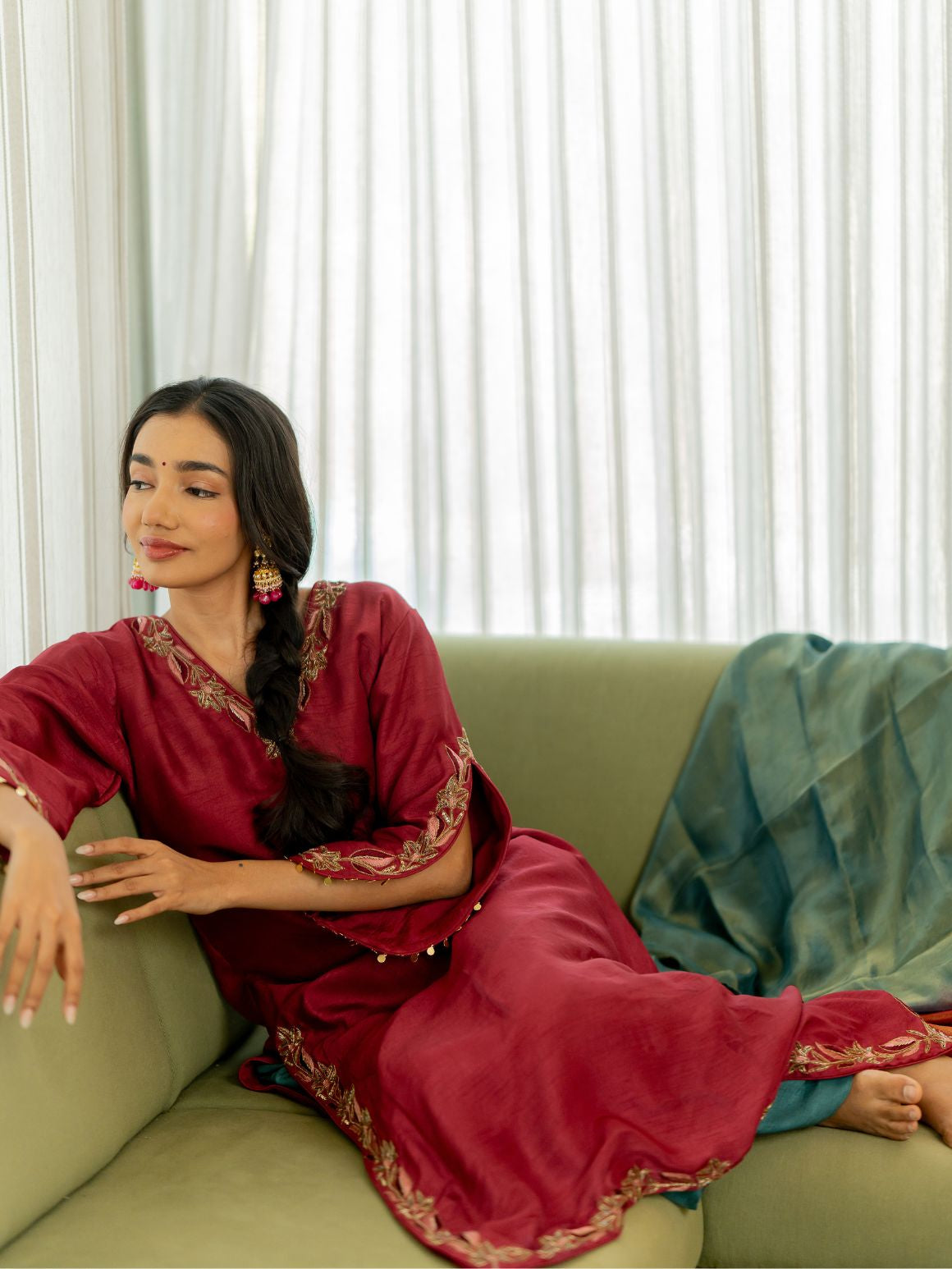 Red Radiance Kurta Set
