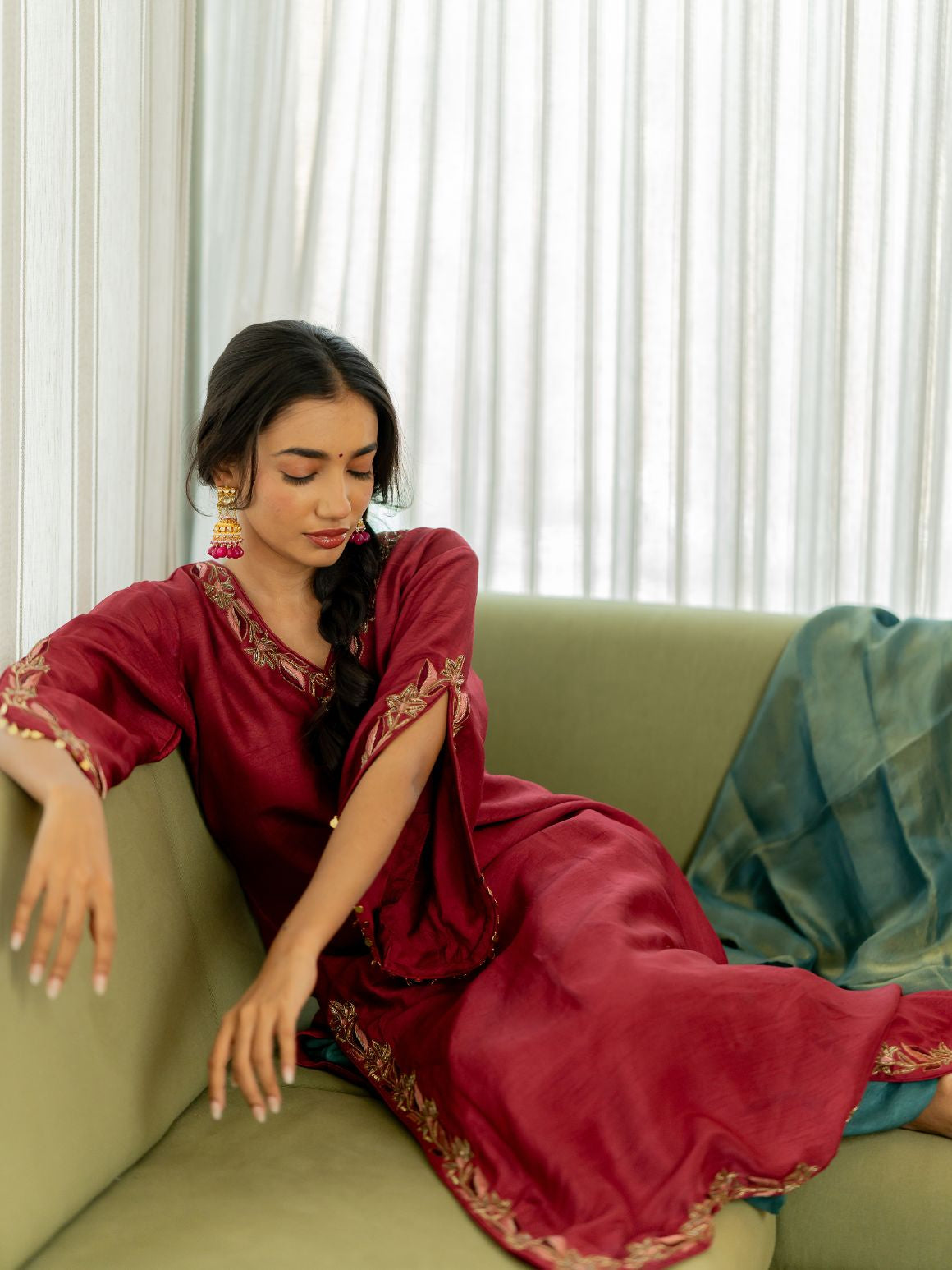 Red Radiance Kurta Set
