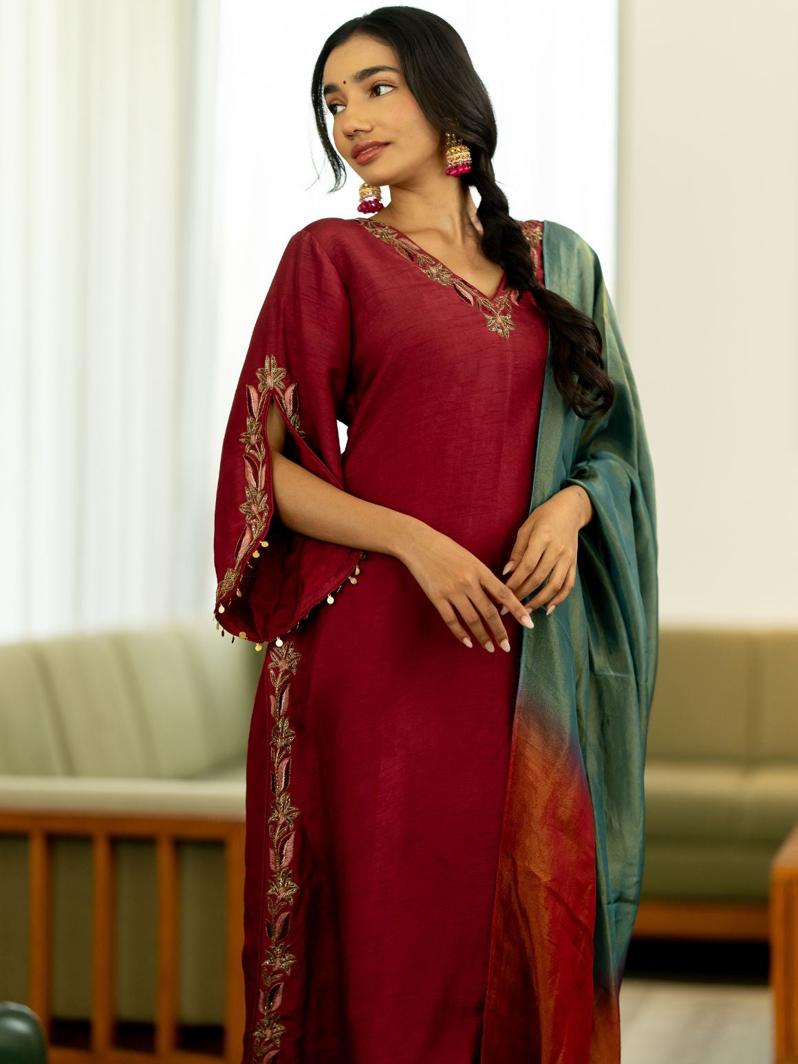 Red Radiance Kurta Set