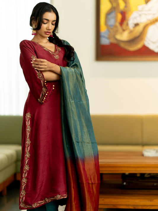 Red Radiance Kurta Set