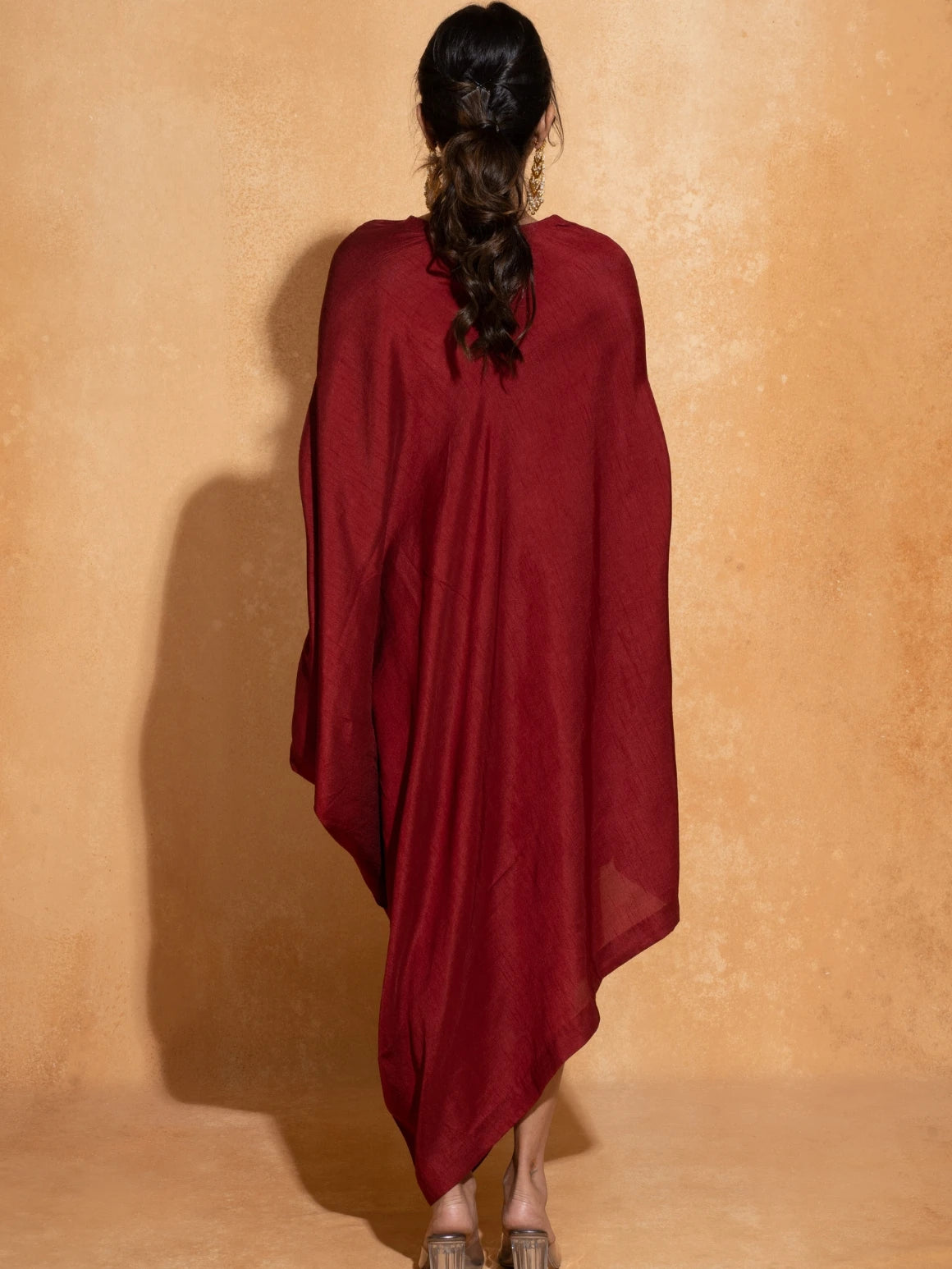 Red Side Embroidery Kaftan