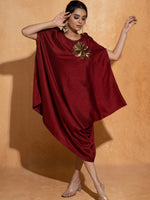 Red Side Embroidery Kaftan