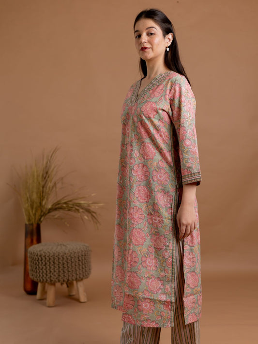 Rosy Blossom Kurta Set