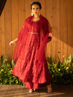 Royal Red Anarkali Set