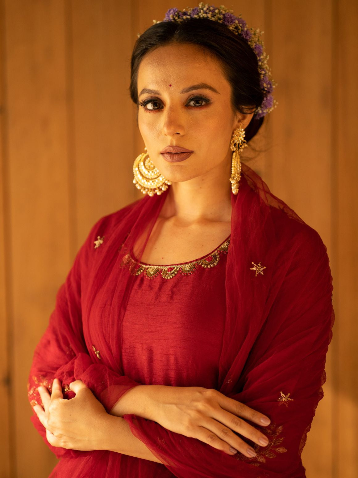 Royal Red Anarkali Set