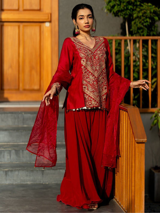 Ruby Radiance Sharara set