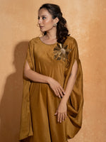 Rust Side Embroidery Kaftan