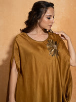 Rust Side Embroidery Kaftan