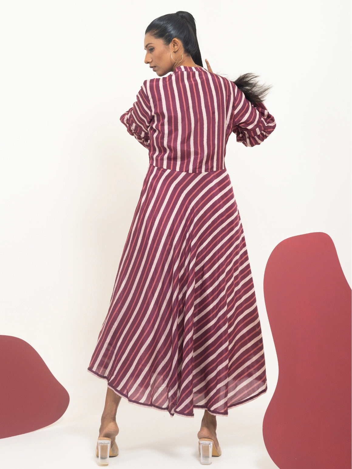 Scarlet Wave Gathered Dress