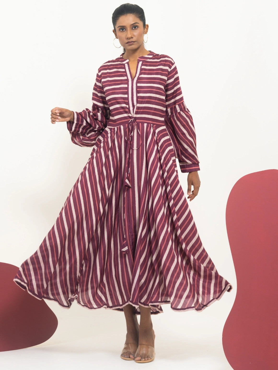 Scarlet Wave Gathered Dress