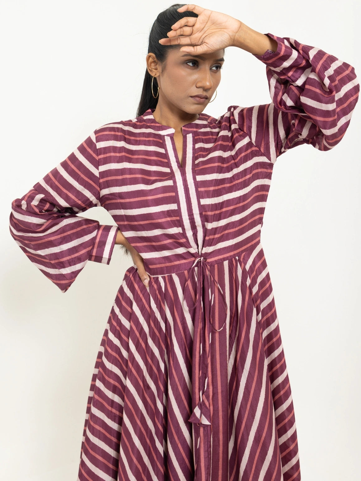 Scarlet Wave Gathered Dress