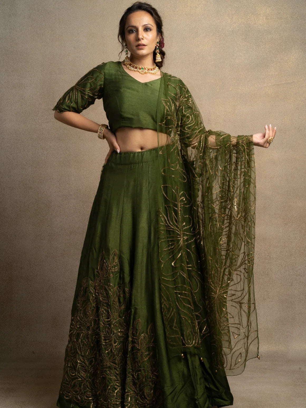 Seawood Embriodered Ghaghra Set