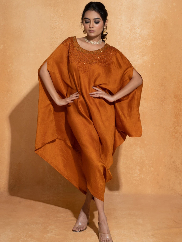 Sequence Orange Rose Kaftan