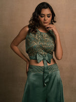 Turquiose Crop Top Set
