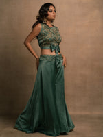 Turquiose Crop Top Set