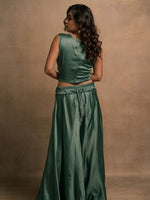 Turquiose Crop Top Set