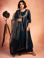 Blue Two Tone Anarkali Set